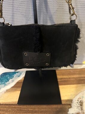 UGG Black Mini Shearling Crossbody Bag